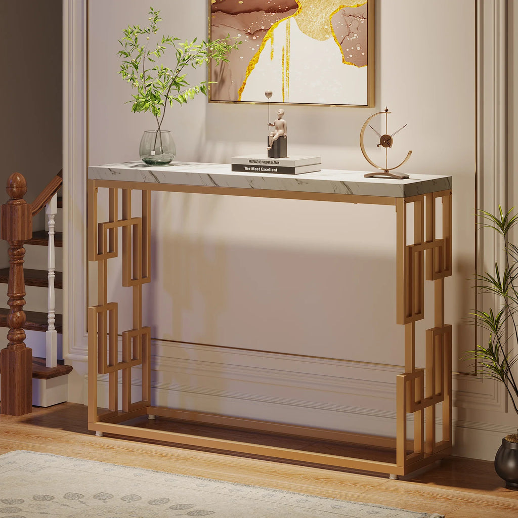 Gold and Marble Console Table