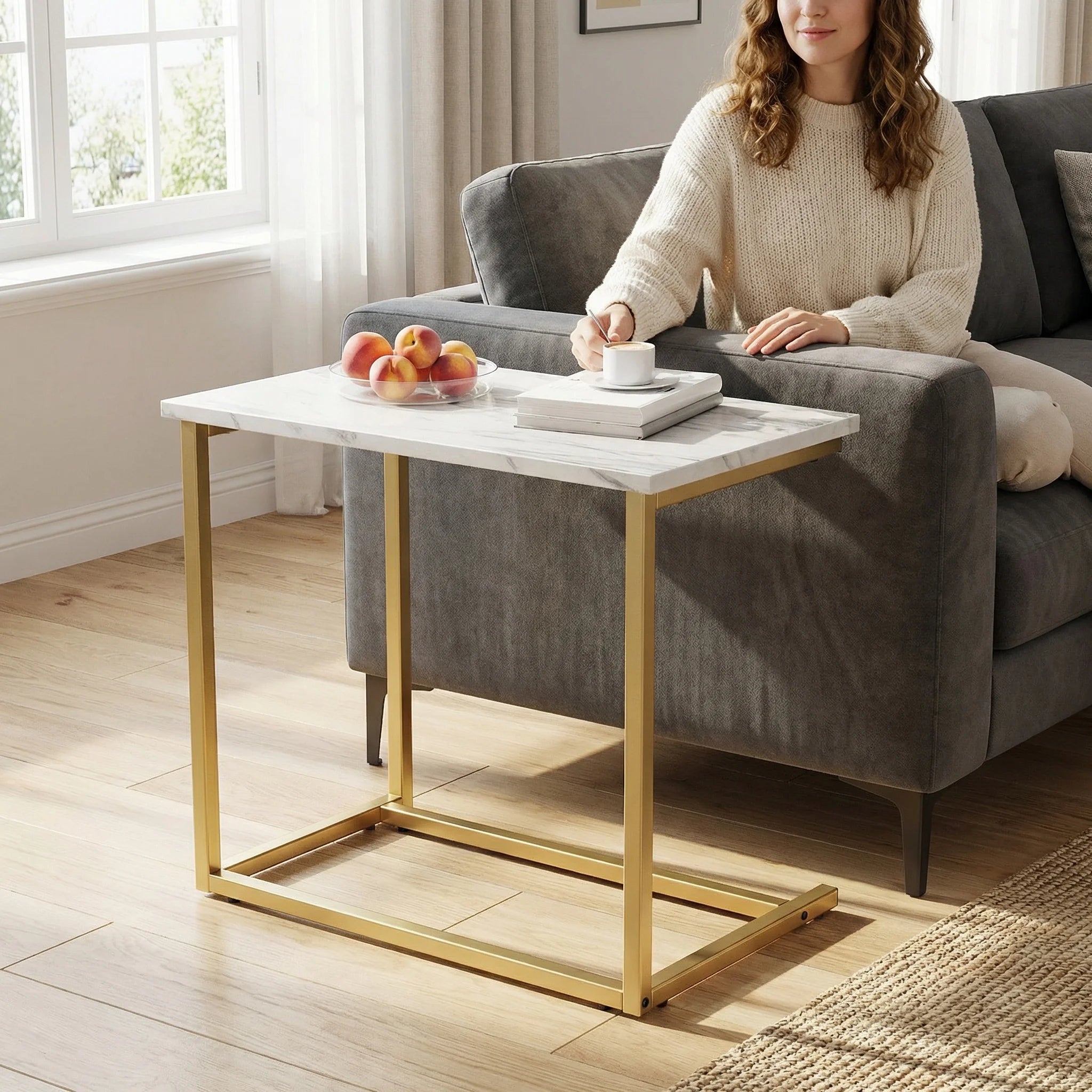 C Shaped End Table
