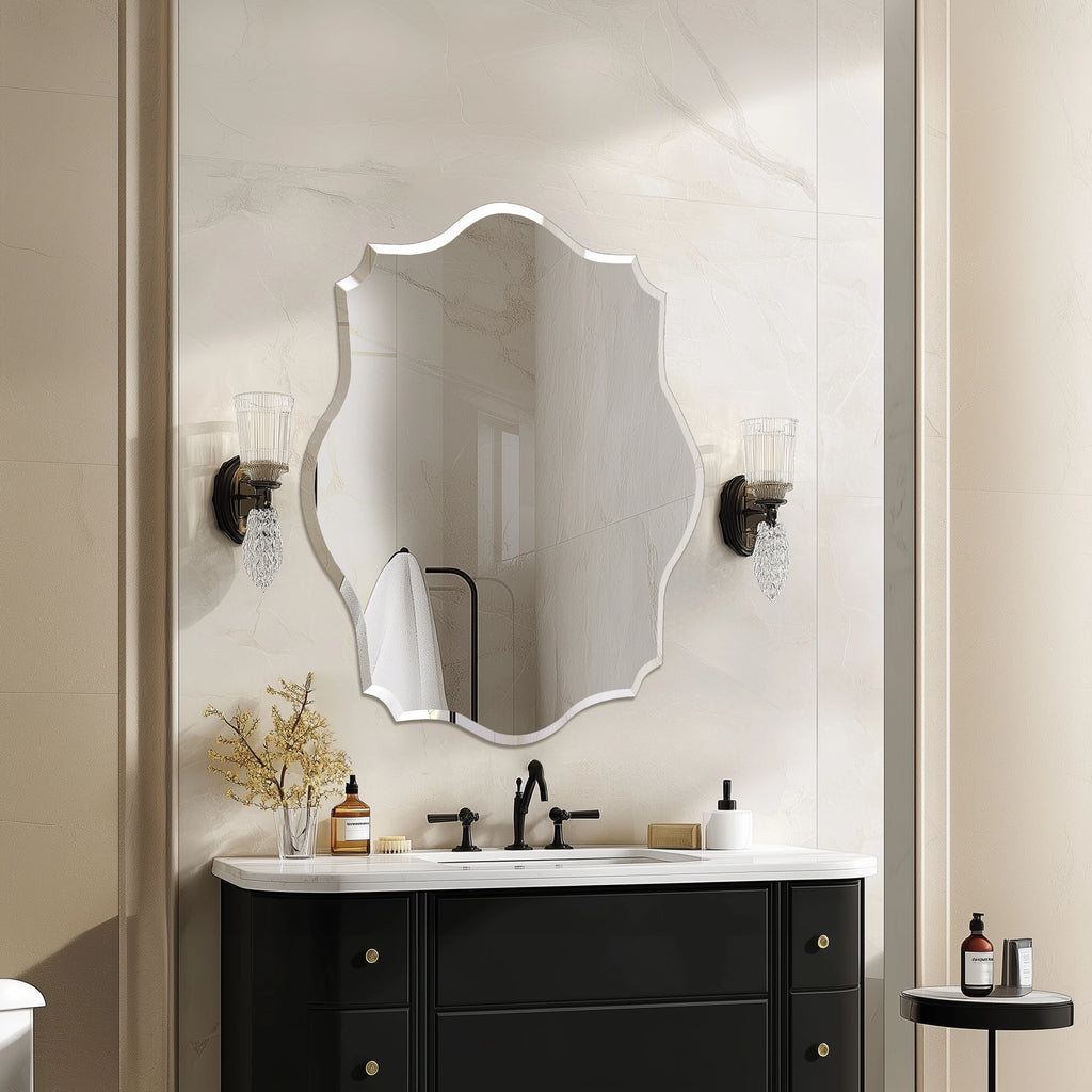 Beveled Scalloped Edge Wall Mirror