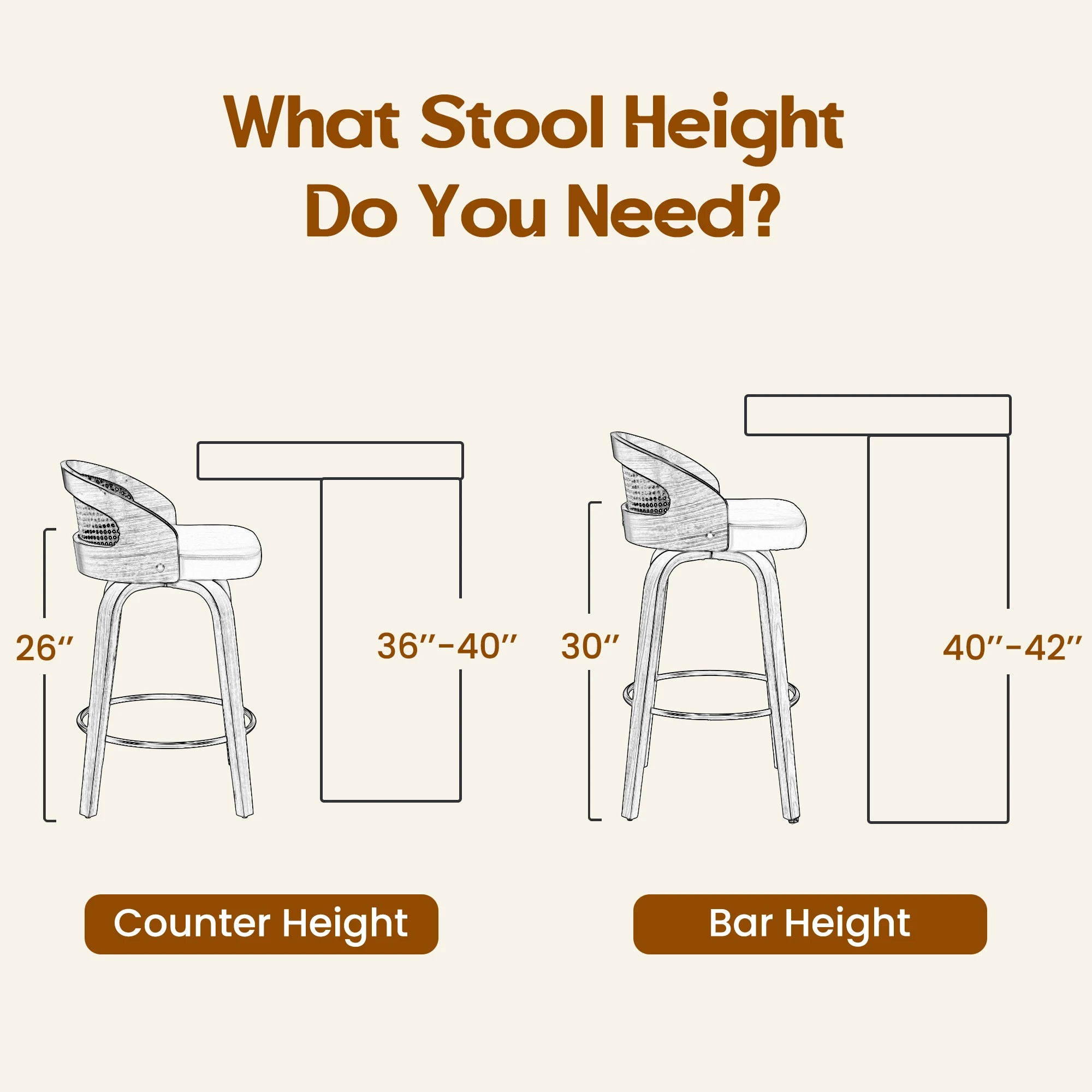 Set of 2 Swivel Bar Stools