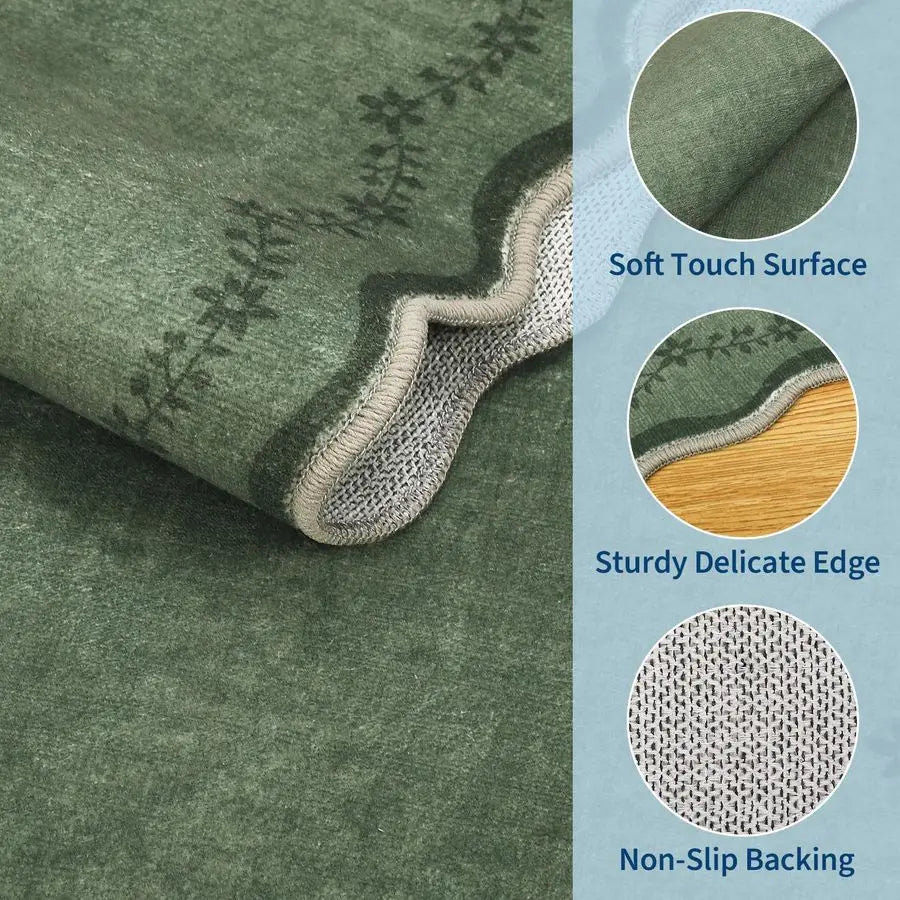 Area Rug Scalloped Edge