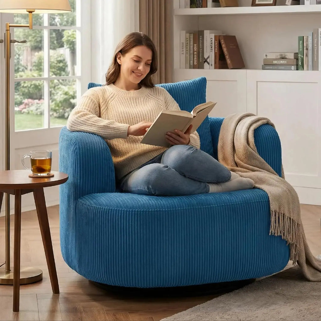 Oversized Barrel Swivel Chair