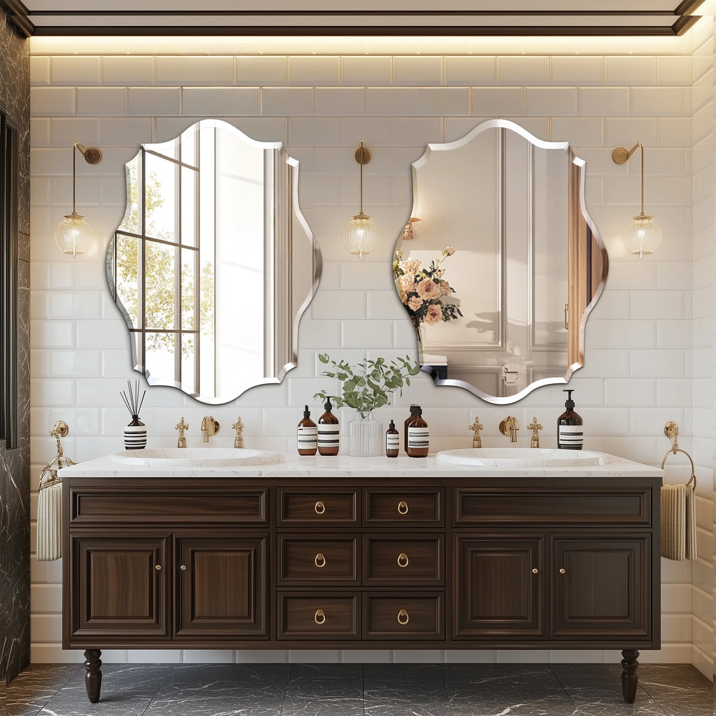 Beveled Scalloped Edge Wall Mirror