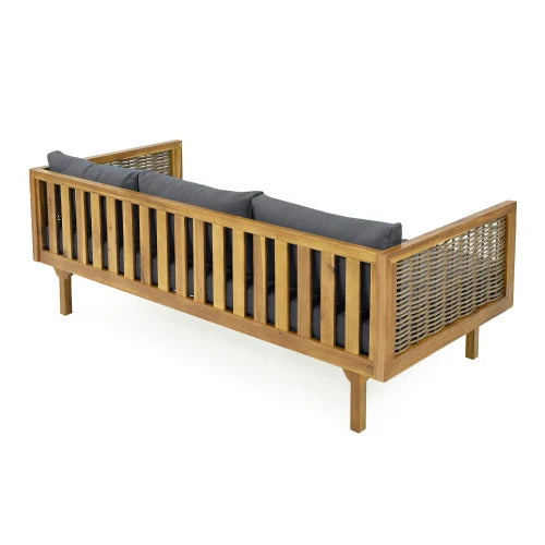 3 rattan armrest sofa bed