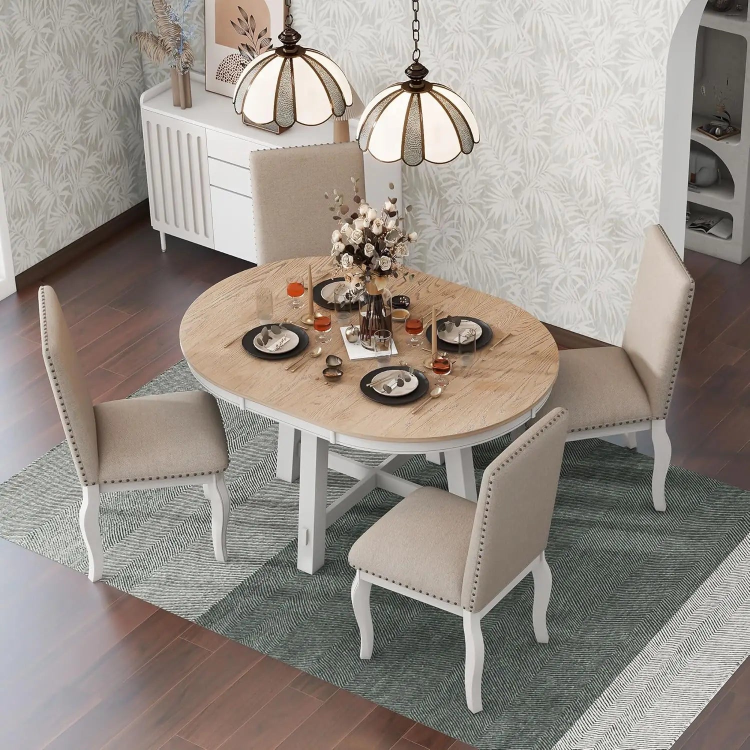 Round Extendable Dining Set
