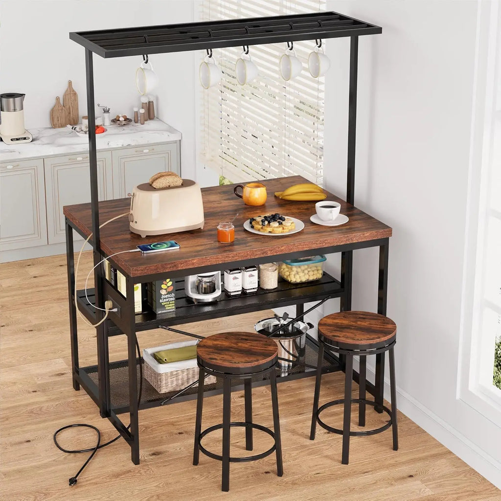 Kitchen Island with Storage & Seating