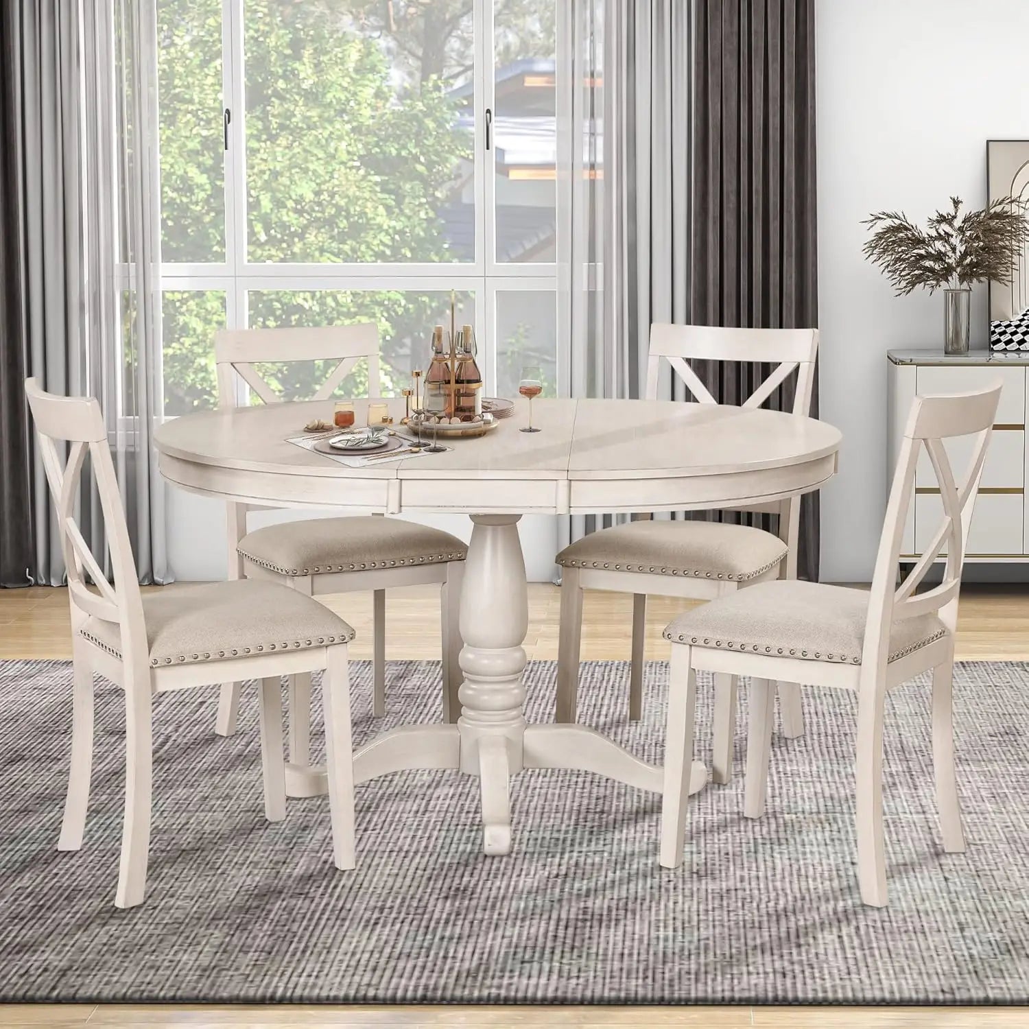 Round Extendable Dining Set