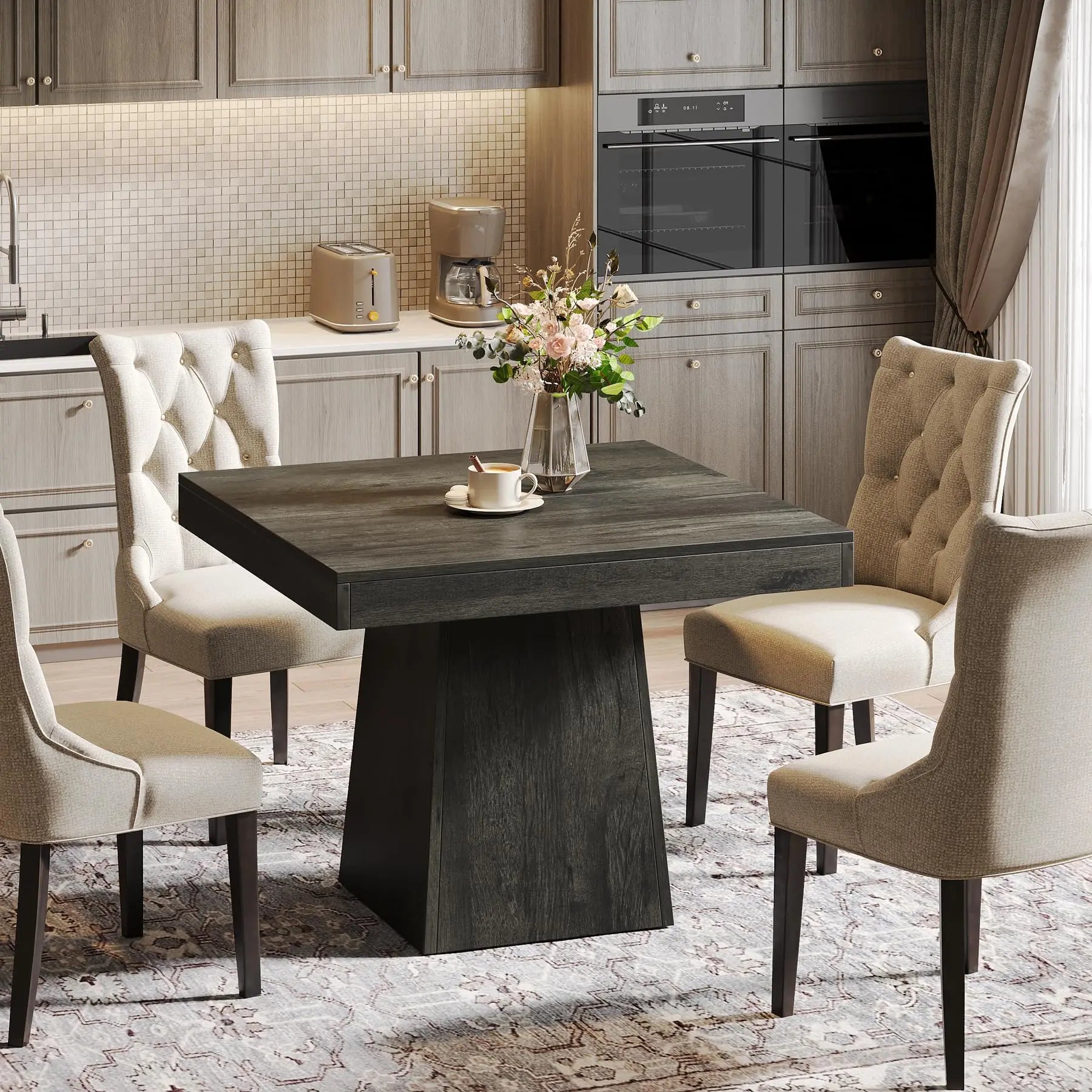 Pedestal Base Farmhouse Dining Room Table