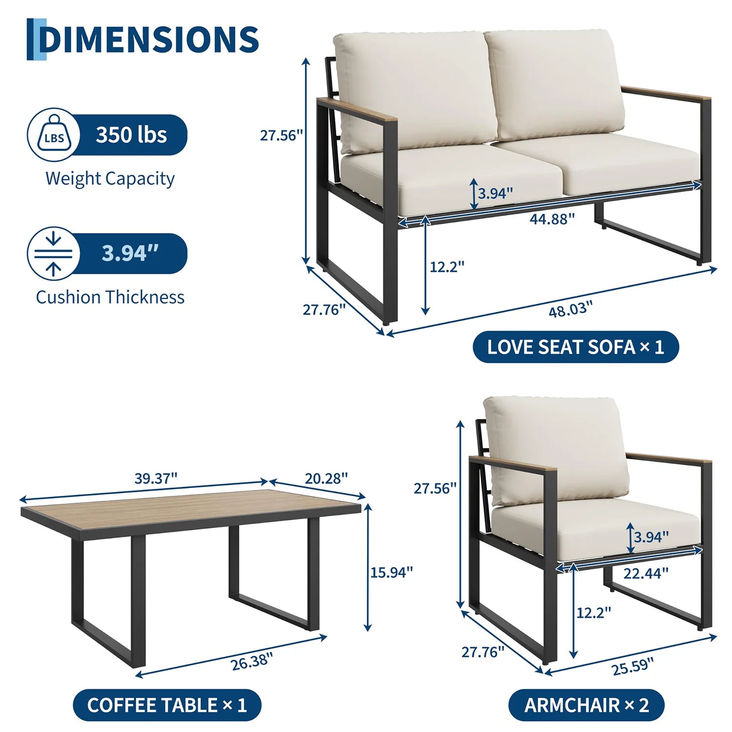 4-Piece Patio Furniture