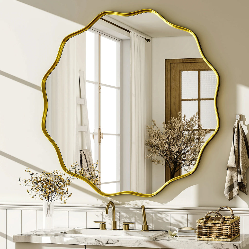Wavy Round Mirror
